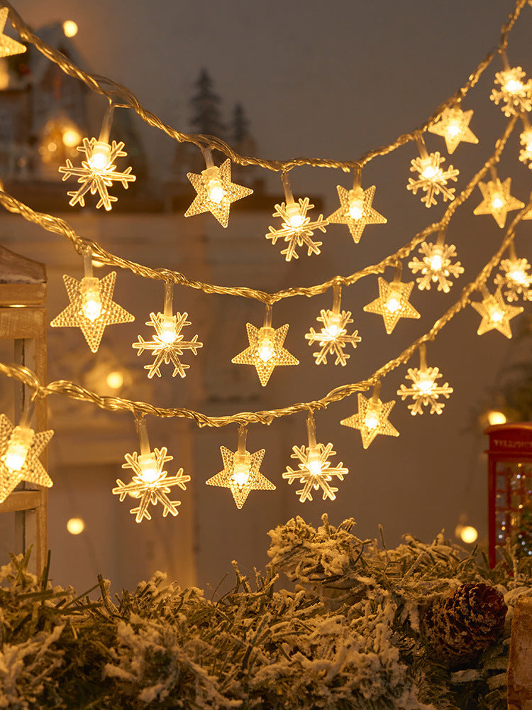 Festive Snowflake Lights Garland