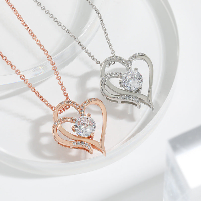 Heart-shaped Jewelry with Rhinestones