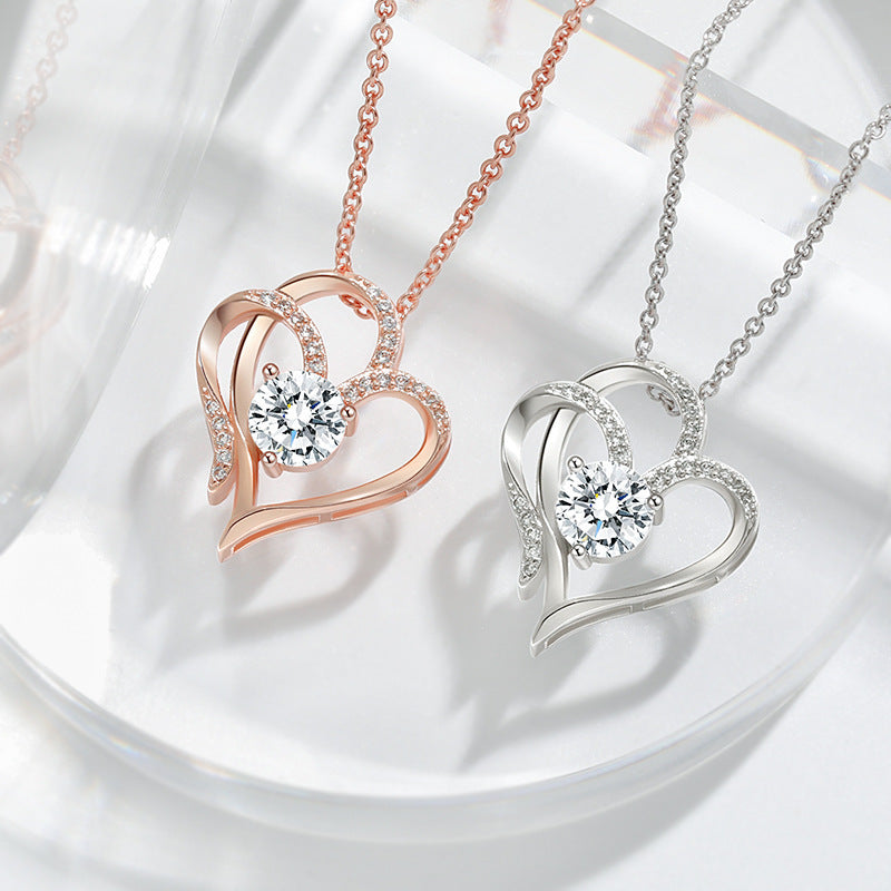 Heart-shaped Jewelry with Rhinestones