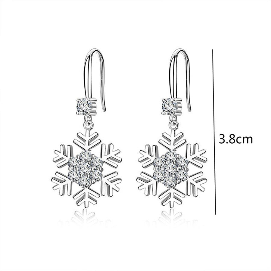 Boucles d'oreilles flocon de neige avec strass