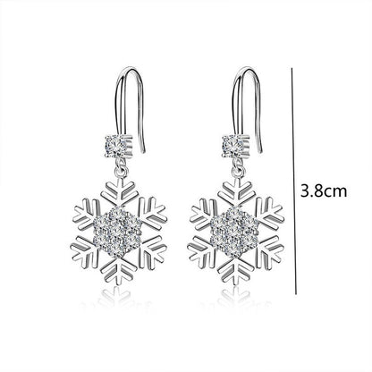 Boucles d'oreilles flocon de neige avec strass