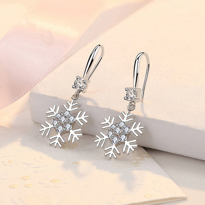 Boucles d'oreilles flocon de neige avec strass