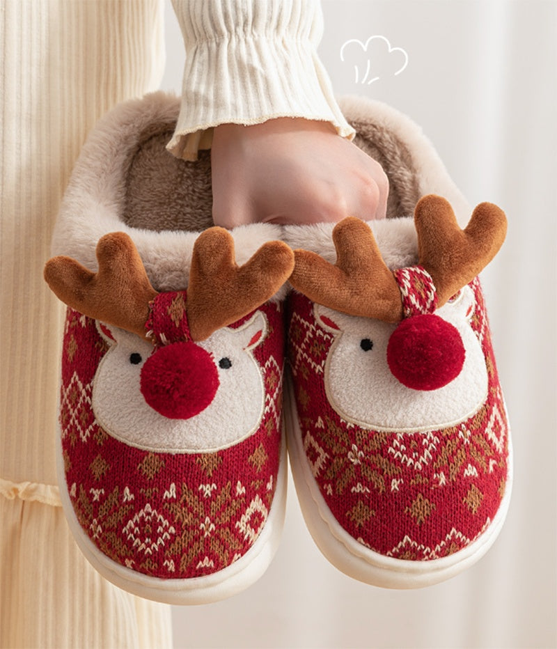 Cozy Christmas Reindeer slippers