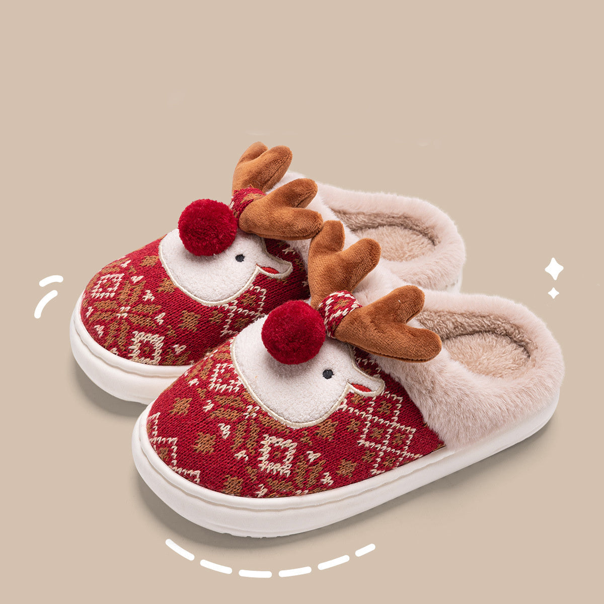 Cozy Christmas Reindeer slippers